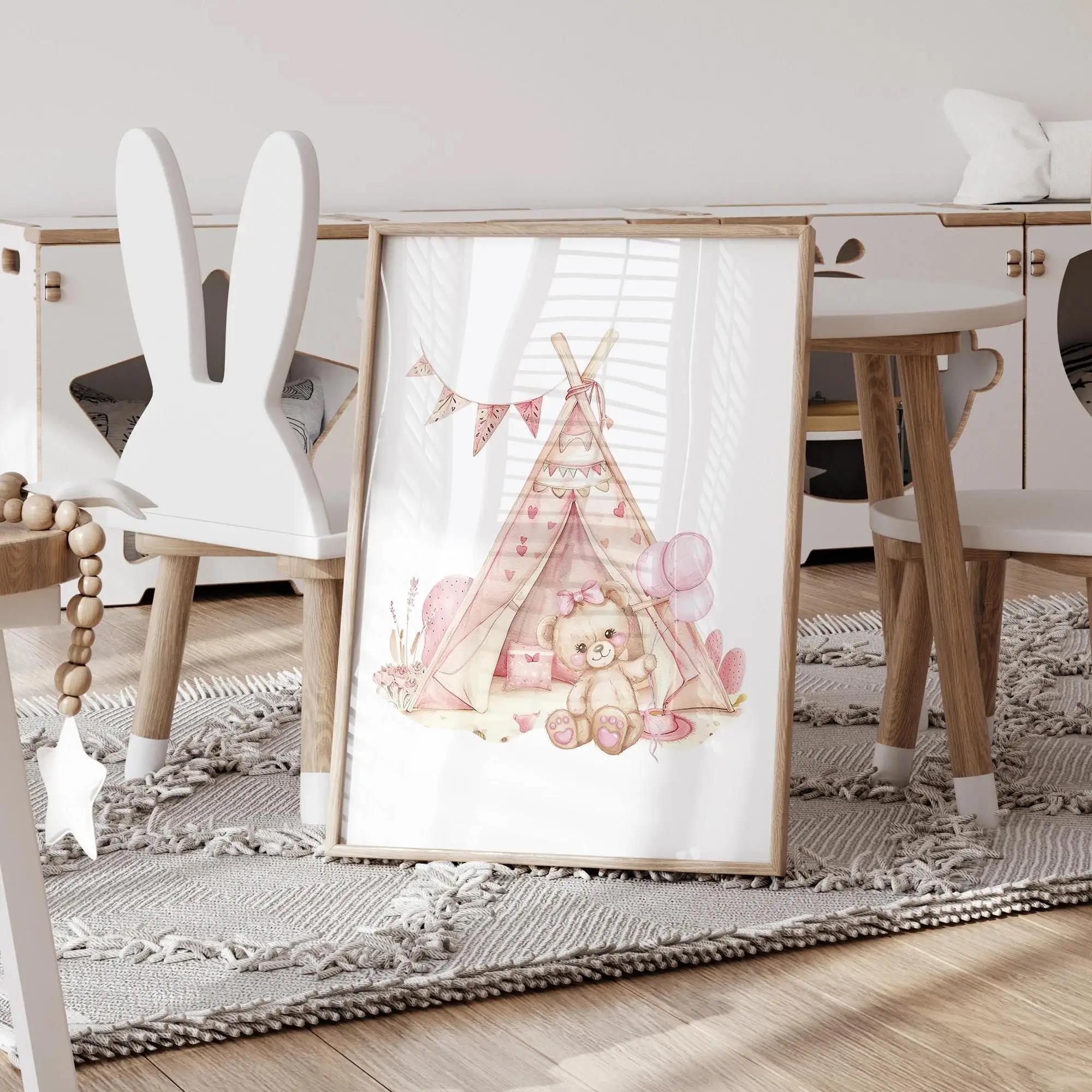 Pink Dream Bear Carousel Tent  - Personalized Name Box recension och pris
